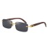 Fashion Sunglasses Men's Frameless Wooden Leg slingshot Sunglasses Men's Trendy Wooden Optical Frame Sunglasses