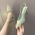 French style small fragrant style high-heeled toe cap sandals for women 2023 new summer style slim heel pointed toe sole shoes wholesale and dropshipping