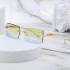 2023 Cross border New Frameless Sunglasses Women's Fashion Box Leopard Sunglasses Men's Trendy Sunglasses Wholesale Shapes