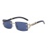 2022 New Retro Imitation Wooden Leg Sunglasses for Women, Fashionable Frameless and Diamond studded Sunglasses for Men, Trendy Box Glasses