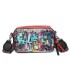 Personalized graffiti camera bag for women 2024 new Korean version fashion trend ins wide shoulder strap crossbody small square bag pu