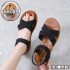 Bulltendon soled sandals flat shoes 2021 spring new shoes student Roman shoes beach shoes soft soled single line women's shoes