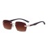 2023 new retro leopard imitation wood grain mirror leg sunglasses for men, frameless and trimmed sunglasses for men, cross-border wholesale