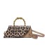 Cross border women's bag 2024 new European and American fashion leopard print personalized retro texture hand-held crossbody small square bag PU