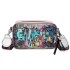 Personalized graffiti camera bag for women 2024 new Korean version fashion trend ins wide shoulder strap crossbody small square bag pu