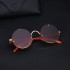 2022 New Retro Small Round Frame Sunglasses for Women, European and American Personalized Sunglasses for Women, Trendy Sunglasses Cross Lens