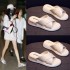 Sandals for women 2021 new summer Korean style trendy cross with thick sole ins trendy student slope heel sandals