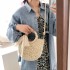 Cross border handmade woven bag 2024 internet celebrity with cute hand-held grass woven versatile beach vacation bag trend