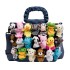 Cartoon canvas bag 2024 new soft girl cute doll funny large capacity single shoulder pleated handbag