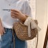 Cross border handmade woven bag 2024 internet celebrity with cute hand-held grass woven versatile beach vacation bag trend