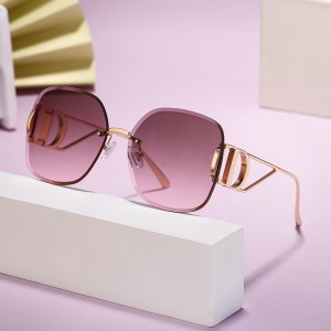 2024 New European and American Fashion Frameless Cutting Edge Sunglasses for Women's High end Sensation Sunglasses for Women's Summer Cross border Wholesale Shapes