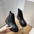 2020 Autumn New Black Handsome Martin Boots Women's Sponge Cake Thick Bottom Short Boots