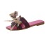 Colorful ribbon bow flat heeled flat bottomed slippers for women in summer, new style for outerwear with floral patterns, wholesale