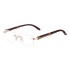 2023 New Retro Wood Grain Mirror Leg Sunglasses for Men's Fashion, Frameless Box Sunglasses for Women's Trend, Cross border Wholesale