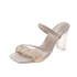 2023 Women's Sandals Summer Internet Celebrity Korean Fashion Coarse Heel Fashion Fairy Style Dress Slippers