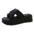 Outing slippers for women in summer 2024, new style with thick sponge cake sole, height increasing, small and casual beach sandals for outdoor wear