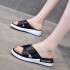 Sandals for women 2021 new summer Korean style trendy cross with thick sole ins trendy student slope heel sandals