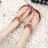 Wholesale Bohemian beaded sandals, sweet ethnic style, clip on flat sandals, flat heel herringbone women's shoes, hair replacement