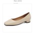 2023 Autumn New Large 41 Square Head Single Shoes Coarse Heel Shallow Mouth Grandma Shoes Comfortable Low Heel Four Seasons Women's Shoes Wholesale