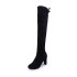 2017 autumn new long boots European and American over the knee boots pointed matte leather thick heel high-heeled boots women's long boots