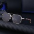 2023 New European and American Metal Box Sunglasses, Men's Retro Stripe Sunglasses, Leg Sunglasses, Men's Cross border Wholesale Shapes