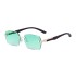 2023 new retro leopard imitation wood grain mirror leg sunglasses for men, frameless and trimmed sunglasses for men, cross-border wholesale