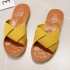 2020 Summer New Collection of 100 Women's Outdoor Slippers, Paired with Korean Edition Cowhide Soft Bottom Cool Dragging One Line Dragging Beach Shoes