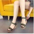 Korean version wedge heel women's buckle with suede heel sandals solid color exposed toe thick sole waterproof platform fish mouth shoes women's shoes