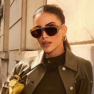 2024 New Personalized Cat Eye Sunglasses for Women, Trendy European and American Stars, Same Style Sunglasses for Women, Cross border Wholesale Sunglass