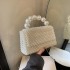 Fairy Bag Summer 2024 New Small Fragrant Style Pearl Handheld Instagram Popular Women's One Shoulder Vacation Woven Bag