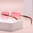 2022 New Fashion Box Sunglasses for Women's Fashion Internet Celebrity Instagram Same Style Frameless Cut Edge Sunglasses for Women's Trendy