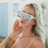 European and American millionaire big frame sunglasses for women, 2022 new one-piece internet famous sunglasses for women, trendy sunglasses