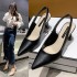 2022 Spring and Summer New Pointed High Heels for Women, Thin Heels, Headless Sandals, Back Air Shallow Mouth Single Shoes for Women