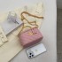 Women's handbag 2024 new Korean version fashion handbag ins small fragrant style diamond grid texture crossbody box bag pu