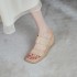 2021 Summer New Thick Bottom Sponge Cake Sandals for Women, Slope Heel, Outward Wearing One Line Cool Slippers, Height Raising Heel, Half Dragged