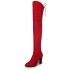 Wish AliExpress European and American autumn and winter plus size knee high boots high heels round toe frosted zipper women's boots size 42 43