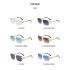 European and American retro double beam sunglasses men's fashion leopard frameless cut edge sunglasses women's fashion cross-border wholesale shapes