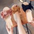 Thick soled sandals with sloping heels for women's fashion summer collection, Korean version slippers for outdoor wear, cool slippers, sponge bottom, bow tie