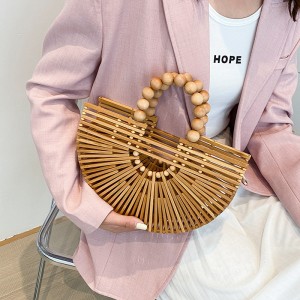 Internet celebrity summer woven bag 2024 forest style girl fashion hollow out large capacity pearl small fragrance handbag trend