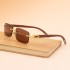 Fashion Sunglasses Men's Frameless Wooden Leg slingshot Sunglasses Men's Trendy Wooden Optical Frame Sunglasses