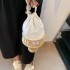 BGAS internet famous ice cream bag 2024 new summer forest style soft girl stylish hollow out single shoulder woven bag