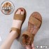 Bulltendon soled sandals flat shoes 2021 spring new shoes student Roman shoes beach shoes soft soled single line women's shoes