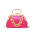 Bag Autumn 2024 New Korean Fashion Candy Color Thick Chain Handheld Women's Crossbody Bright Face Banquet Bag PU