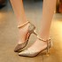 Summer New Women's Sandals Pointed Korean Fashion Glitter High Heels Women's Beaded Sandals Trendy