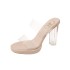 High heeled slippers for women in the summer of 2023, with a single cut PVC exterior and fashionable crystal heel. Slippers ladies