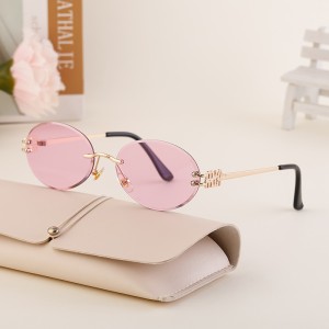 2024 New European and American Fashion Frameless Sunglasses for Women's Luxury Sunglasses for Women's Summer Cross border Wholesale Shapes