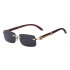 2023 New Retro Wood Grain Mirror Leg Sunglasses for Men's Fashion, Frameless Box Sunglasses for Women's Trend, Cross border Wholesale