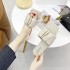 Flat heeled slippers for women, new summer 2020 Korean version, fashionable pleated sandals, square headed fairy style one-piece slippers