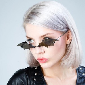 2022 New Bat Sunglasses Women's Trendy Street Photography Small Frame Sunglasses Women's European and American Funny Ball Sunglasses