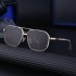 2023 New European and American Metal Box Sunglasses, Men's Retro Stripe Sunglasses, Leg Sunglasses, Men's Cross border Wholesale Shapes